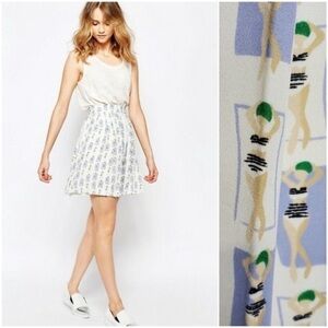 Anthropologie * Harlyn * bathing beauties pleated skirt. Size XS